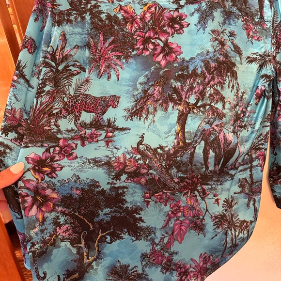 L'AGENCE Blue and Purple Button Down Shirt - Picture 7 of 16